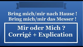 Allemand A2  Mir oder Mich  Exercice Corrigé  Explication [upl. by Gussy561]