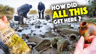 This old drained creek holds SECRETS and TREASURE Mudlarking with the Hovercraft History Hunters [upl. by Atteloc]