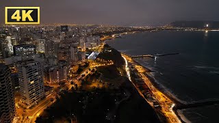 【4K】Así se ve la playa quotSAN ISIDROquot de noche  LIMA PERÚ [upl. by Oremoh]