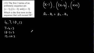 Year 2 A Level Maths Sequences and Series 4  Arithmetic Sequences Harder Questions A2 Maths [upl. by Hnilym113]