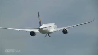 Munich  Boston Lufthansa Airlines LH424 Airbus A350 900 Takeoff at Munich Airport [upl. by Anaytat504]