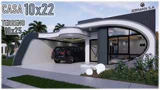 Modern House Design  3Bedroom House 10x22  Fachada Curva [upl. by Matheson]