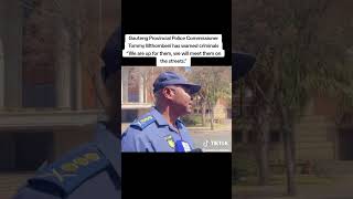 Gauteng police commissioner warns criminals [upl. by Novehs]