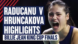 Highlights  Emma Raducanu v Hruncakova  GB v Slovakia  Billie Jean King Cup SemiFinal 2024  LTA [upl. by Drisko]