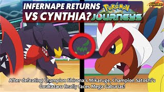 ASHS INFERNAPE RETURNS vs CYNTHIAS MEGA GARCHOMP amp SPIRITOMB  Pokémon Journeys [upl. by Ecerahs]