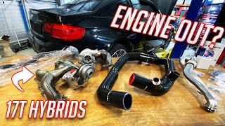 BMW N54 335i Chinese 17T Hybrid Turbo Install Part 1 DIY [upl. by Lorrayne]