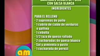 Canelones de Pollo y Salsa Blanca Ingredientes  AM [upl. by Eelrak704]