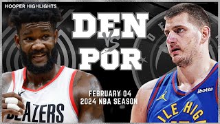 Denver Nuggets vs Portland Trail Blazers Full Game Highlights  Feb 4  2024 NBA Season [upl. by Agnes547]