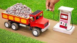 diy mini truck loading stone from crusher machine science project sanocreator [upl. by Horn]