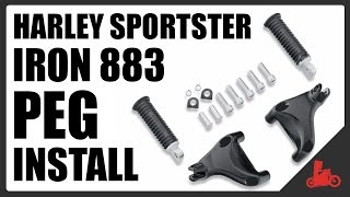 HOW TO Install Passenger Footpegs  Harley Sportster Iron 883 [upl. by Domel829]