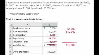 Calculating variable costs per unit [upl. by Upton]