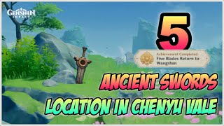 All Location Ancient Swords in Chenyu Vale  Genshin Impact V44 [upl. by Perreault202]