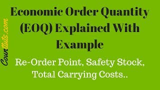 Economic Order Quantity EOQ  Explained With Example [upl. by Asirrom]