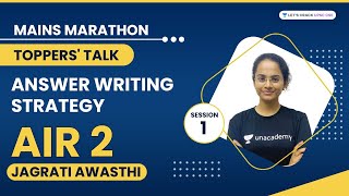 Best Answer Writing Strategy by UPSC CSE Topper AIR 2 Jagrati Awasthi  UPSC CSE Mains 2022 [upl. by Eniamor]