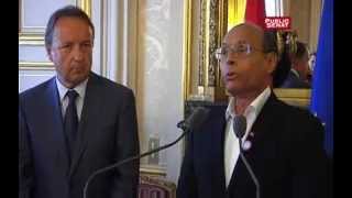 Moncef Marzouki président de la Tunisie en visite au Sénat [upl. by Ecienahs481]