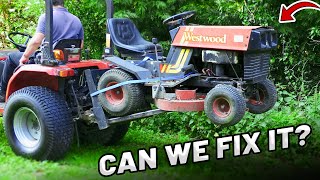 BARN FIND TRACTOR MOWER  Can We Fix It [upl. by Airdnua]