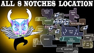 Secret Notches  All 8 hollow knight notches location with map [upl. by Bethena979]