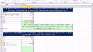 Excel Finance Class 33 Full Life Retirement Plan PV Annuity amp FV Annuity PV amp PMT Functions [upl. by Ihab]