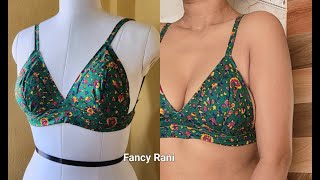 All Sizes Cotton Padded Bra Cutting and Stitching  कॉटन पैडेड ब्रा [upl. by Aihsyn524]