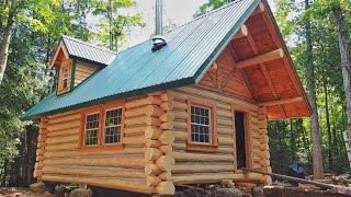 Father amp Son Build their Dream Log Cabin in the Canadian Wilderness FULL BUILD [upl. by Arden49]