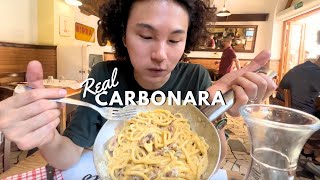 원조 로마 까르보나라 꼭 먹어봐야할까 Korean trying REAL CARBONARA for the 1st time [upl. by Adnih960]