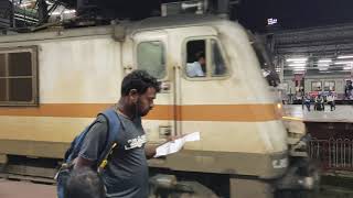 THANE STATION  Night Arrival  11057 MUMBAI CSMT  AMRITSAR Express railway travel trainlover [upl. by Nue]