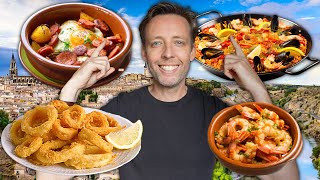 BEST Food in ALL of Spain Tapas Paella Churros Seafood amp More [upl. by Oicram]