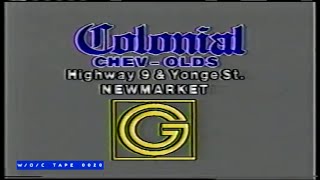 Colonial ChevOlds Newmarket Car Commercial  1986 [upl. by Ahseinat674]