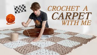 CHECKERED CROCHET CARPET  BEGINNER TUTORIAL  Henri Purnell [upl. by Maghutte]