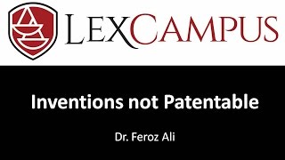 Patent Agent Exam Which are the Inventions that are not Patentable [upl. by Cannell]