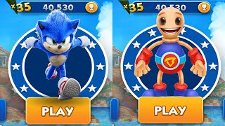 Sonic Dash vs Buddyman Run  Movie Sonic vs All Bosses Zazz Eggman  All Characters Unlocked [upl. by Enasus]