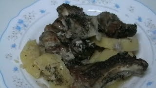 RECETA COSTILLAS DE CERDO AL AJILLO EN EL HORNO A MI MANERA FACILÍSIMO [upl. by Enialb]