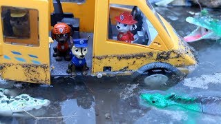 PATRULLA CANINA atrapados en el CHARCO jurassic world PAW PATROL Patrulla de cachorros [upl. by Akirea]