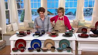 Cooks Essentials Tucson 16pc Ceramic Dinnerware Set on QVC [upl. by Natanoj]