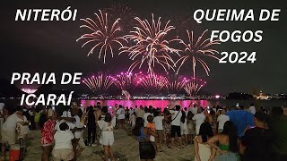 Reveillon 2024  Queima de fogos  Praia de Icaraí  Niterói [upl. by Leigha]