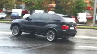 BMW X5 Drift in the City with AWD on wet Road  2 Cool Drifts [upl. by Mariellen]