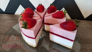 CHEESECAKE ALLE FRAGOLEStrawberry Cheesecake recipe [upl. by Auj]