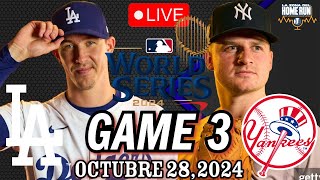 Dodgers  Yankees  WORLD SERIES JUEGO 3  Oct 28th 2024  MLB [upl. by Nonnaehr]