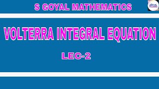 Volterra integral equationLinear Integral Equation [upl. by Shandra]