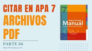 Cómo Citar Archivos PDF en APA 7ma Edición Todo lo que Debes Saber  Citas y Referencias Académicas [upl. by Emeric]