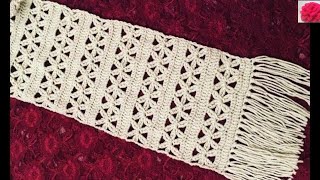 Crochet flowers scarf with fringe by Valentina Crochet video tutorialHow to crochet flower of Life [upl. by Yolande770]