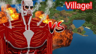 Colossal Titan Boom vs Village in Minecraft [upl. by Germain26]