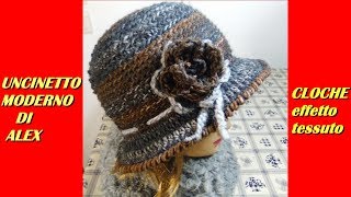 CAPPELLO EFFETTO TESSUTO alluncinetto tutorial [upl. by Nyhagen]