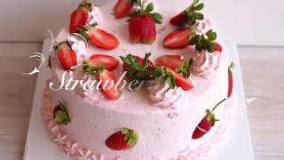 How To Make a Strawberry Cake  Pastry Pleasures [upl. by Zilada]