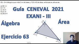 EXANI III 2021 Pensamiento Matemático Ejercicio 63 [upl. by Babby298]