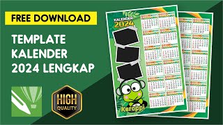 TEMPLATE KALENDER 2024 KEROPI  FREE DOWNLOAD FILE CDR [upl. by Klos93]