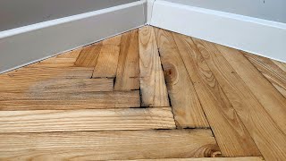 Restoration of a wooden floor damaged by water How to fix it easily and quickly [upl. by Rosenberg243]