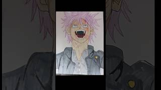 Gojo satoro drawing with alcohol marker and pencil colour drawing art anime [upl. by Sheaff511]