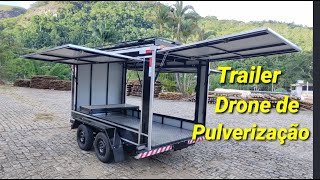 Reboque Trailer Para Drone Agrícola Pulverizador Lavoura Agricultura [upl. by Akinorev]