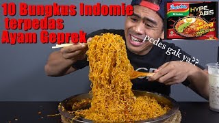 GILAA 10 PACKS INDOMIE TERPEDES RASA AYAM GEPREK HYPEABIS CHALLENGE [upl. by Adnac]